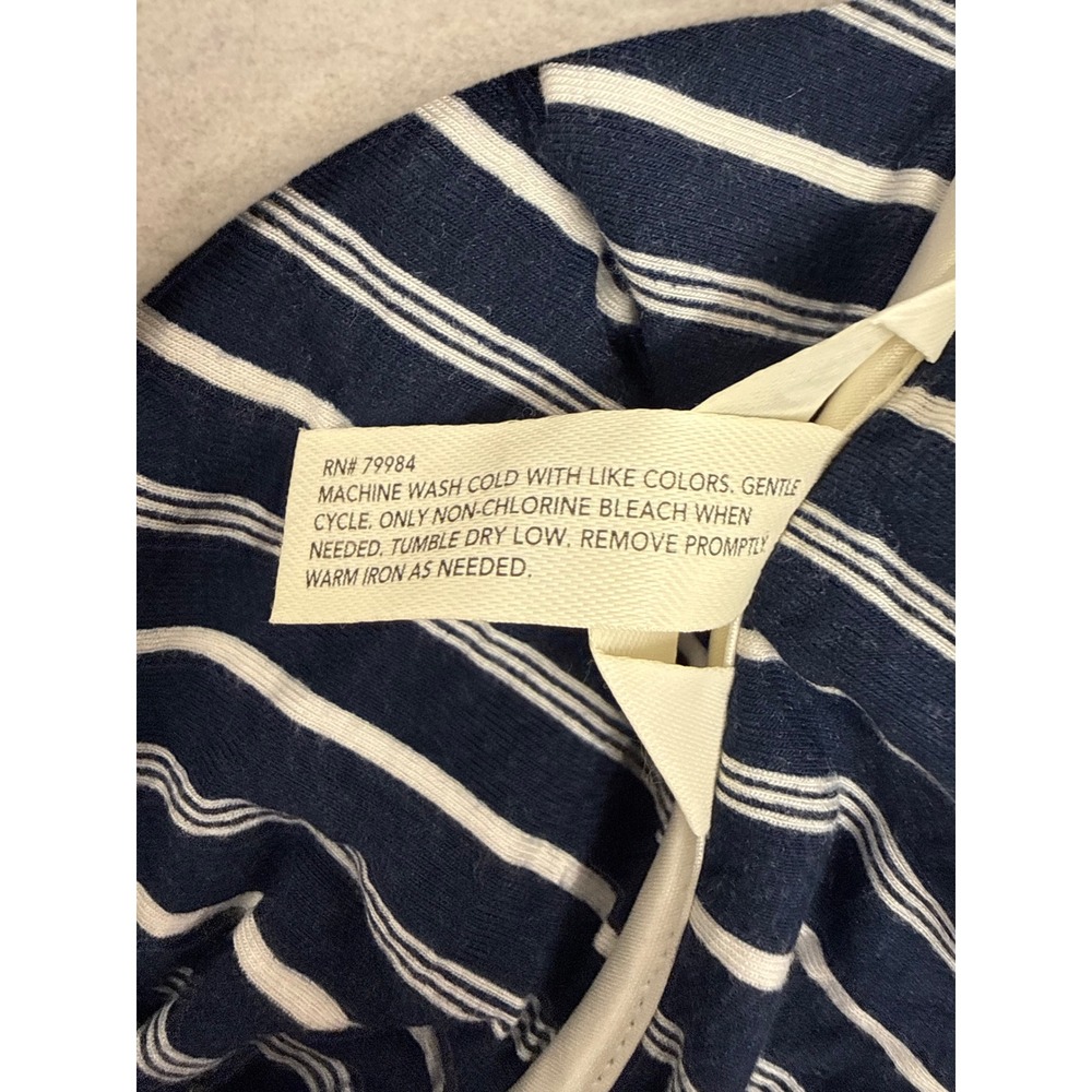 Soma Pajama Set Womens XL Navy White Striped Button Top & Pants Loungewear #49 - Picture 8 of 9